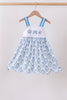 Blue Shells Embroidered Dress