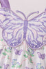 Purple Butterfly Applique Ruffle Bubble