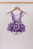 Purple Butterfly Applique Ruffle Bubble