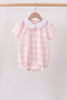 Pink gingham button bubble