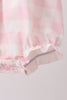 Pink gingham button bubble