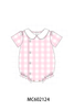 Pink gingham button bubble