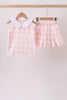 Pink Gingham Skorts Set