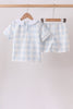 Blue Gingham Shorts Set