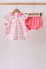Pink Floral Ruffle Bloomer Set