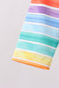 Rainbow Stripe Bow Ruffle Rashguard Set