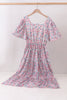 Blue Floral Print Mom Dress