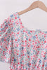 Blue Floral Print Mom Dress
