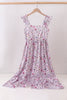 Purple Garden Ruffle Mom Dress