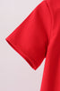 Red ABC Embroidered Top