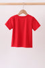 Red ABC Embroidered Top