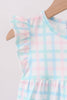 Blue Plaid Ruffle Bubble