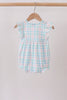 Blue Plaid Ruffle Bubble