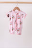 Pink character bamboo romper