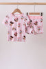 Pink character bamboo pajama set