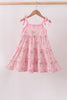 Pink Floral Tiered Dress