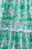 Green house floral Smocked Tiered Mom Dress