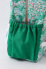 Green floral ruffle backpack