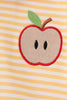 Mustard Stripe Apple Embroidered Top