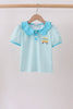 Blue Stripe School Bus Embroidered Top