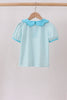 Blue Stripe School Bus Embroidered Top