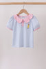 Purple Stripe Pencil Embroidered Top