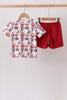 Maroon Alabama Smocked Shorts Set