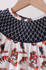 Navy Auburn Smocked Scalloped Shorts Set