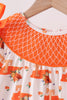 Orange Tennessee Smocked Scalloped Ruffle Shorts Set