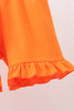 Orange Tennessee Smocked Scalloped Ruffle Shorts Set