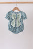 Teal Floral Lace Bow Bubble