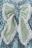 Teal Floral Lace Bow Bloomer Set