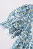 Teal Floral Lace Bow Bloomer Set