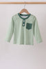 Teal Stripe Pocket top