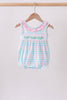 Pink Crocodile Smocked Gingham Bubble