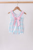 Pink Crocodile Smocked Gingham Bubble