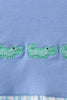 Blue Crocodile Embroidered Bubble