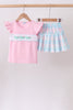 Pink Crocodile Smocked Skorts Set