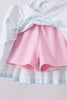 Pink Crocodile Smocked Skorts Set