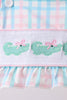 Pink Crocodile Smocked Gingham 2PC Swimsuit