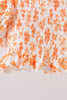 Orange Floral Smocked 2PC Ruffle Swimsuit