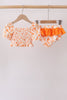 Orange Floral Smocked 2PC Ruffle Swimsuit