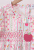 Pink Apple Smocked Ruffle Shorts Set