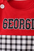 Red Georgia Applique Gingham Jon Jon