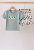 Sage Mallard French Knot Shorts Set