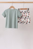 Sage Mallard French Knot Shorts Set