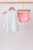 Pink Floral Bow Print Bloomer Set