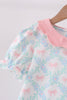 Pink Floral Bow Print Dress