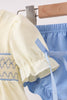 Cream smocked bloomer set