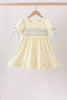 Cream smocked ruffle dress